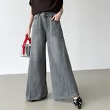 穿くだけで今っぽい、クロスウエストワイドデニム デニムパンツ フリンジ | COCOMOMO | 詳細画像3