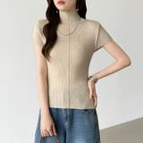 品よくきれいめハイネックサマーニット 半袖ニット サマーニット | COCOMOMO | 詳細画像11