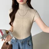 品よくきれいめハイネックサマーニット 半袖ニット サマーニット | COCOMOMO | 詳細画像17