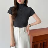 品よくきれいめハイネックサマーニット 半袖ニット サマーニット | COCOMOMO | 詳細画像28