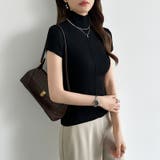 品よくきれいめハイネックサマーニット 半袖ニット サマーニット | COCOMOMO | 詳細画像31