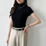 品よくきれいめハイネックサマーニット 半袖ニット サマーニット | COCOMOMO | 詳細画像33