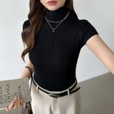 品よくきれいめハイネックサマーニット 半袖ニット サマーニット | COCOMOMO | 詳細画像36