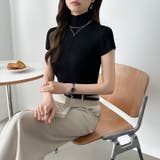 品よくきれいめハイネックサマーニット 半袖ニット サマーニット | COCOMOMO | 詳細画像37