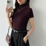 品よくきれいめハイネックサマーニット 半袖ニット サマーニット | COCOMOMO | 詳細画像5