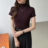 品よくきれいめハイネックサマーニット 半袖ニット サマーニット | COCOMOMO | 詳細画像9