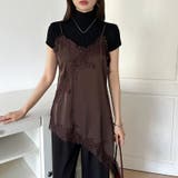 レイヤード映えサテンレースキャミソール レース キャミソール | COCOMOMO | 詳細画像9