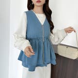 重ねるだけで更新。 ペプラムデニムベスト デニムベスト | COCOMOMO | 詳細画像10