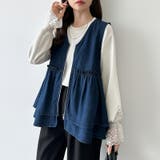 重ねるだけで更新。 ペプラムデニムベスト デニムベスト | COCOMOMO | 詳細画像12