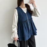 重ねるだけで更新。 ペプラムデニムベスト デニムベスト | COCOMOMO | 詳細画像14