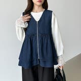 重ねるだけで更新。 ペプラムデニムベスト デニムベスト | COCOMOMO | 詳細画像15