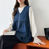 重ねるだけで更新。 ペプラムデニムベスト デニムベスト | COCOMOMO | 詳細画像18