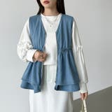 重ねるだけで更新。 ペプラムデニムベスト デニムベスト | COCOMOMO | 詳細画像2