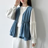 重ねるだけで更新。 ペプラムデニムベスト デニムベスト | COCOMOMO | 詳細画像3