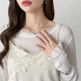 コーデに悩まないレイヤードセット レースキャミソール シアーカットソー | COCOMOMO | 詳細画像5 