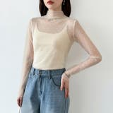 一枚でも重ねても。甘すぎないハート柄シアートップス シアー ハイネック | COCOMOMO | 詳細画像14 