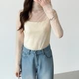 一枚でも重ねても。甘すぎないハート柄シアートップス シアー ハイネック | COCOMOMO | 詳細画像20 