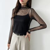 一枚でも重ねても。甘すぎないハート柄シアートップス シアー ハイネック | COCOMOMO | 詳細画像5 
