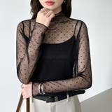 一枚でも重ねても。甘すぎないハート柄シアートップス シアー ハイネック | COCOMOMO | 詳細画像6 