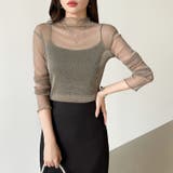 上品な大人のきらめきラメシアートップス ハイネック シアー | COCOMOMO | 詳細画像13 