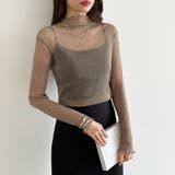 上品な大人のきらめきラメシアートップス ハイネック シアー | COCOMOMO | 詳細画像14 