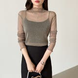 上品な大人のきらめきラメシアートップス ハイネック シアー | COCOMOMO | 詳細画像19 