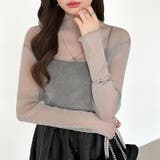 上品な大人のきらめきラメシアートップス ハイネック シアー | COCOMOMO | 詳細画像2 