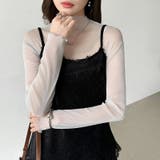 上品な大人のきらめきラメシアートップス ハイネック シアー | COCOMOMO | 詳細画像21 