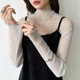 上品な大人のきらめきラメシアートップス ハイネック シアー | COCOMOMO | 詳細画像27 