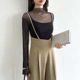 上品な大人のきらめきラメシアートップス ハイネック シアー | COCOMOMO | 詳細画像32 