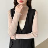 上品な大人のきらめきラメシアートップス ハイネック シアー | COCOMOMO | 詳細画像43 