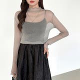上品な大人のきらめきラメシアートップス ハイネック シアー | COCOMOMO | 詳細画像4 