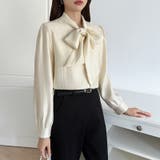 上品艶サテンのリボンブラウス ボウタイ ブラウス | COCOMOMO | 詳細画像10