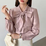 上品艶サテンのリボンブラウス ボウタイ ブラウス | COCOMOMO | 詳細画像14