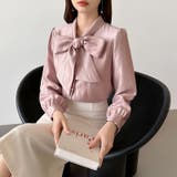 上品艶サテンのリボンブラウス ボウタイ ブラウス | COCOMOMO | 詳細画像17