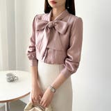 上品艶サテンのリボンブラウス ボウタイ ブラウス | COCOMOMO | 詳細画像18