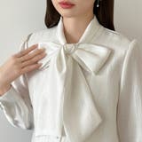 上品艶サテンのリボンブラウス ボウタイ ブラウス | COCOMOMO | 詳細画像24