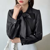 上品艶サテンのリボンブラウス ボウタイ ブラウス | COCOMOMO | 詳細画像31