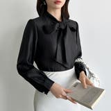 上品艶サテンのリボンブラウス ボウタイ ブラウス | COCOMOMO | 詳細画像32