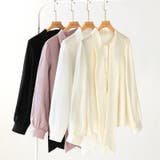 上品艶サテンのリボンブラウス ボウタイ ブラウス | COCOMOMO | 詳細画像38