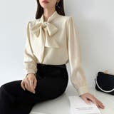 上品艶サテンのリボンブラウス ボウタイ ブラウス | COCOMOMO | 詳細画像6