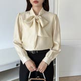 上品艶サテンのリボンブラウス ボウタイ ブラウス | COCOMOMO | 詳細画像8