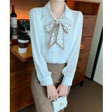 ボウタイブラウス リボンブラウス シャツ | COCOMOMO | 詳細画像6 