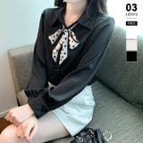 ブラック | ボウタイブラウス リボンブラウス シャツ | COCOMOMO