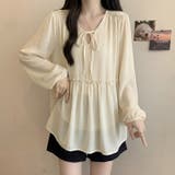 ふんわり今っぽフェミニン。シフォンペプラムチュニック ペプラム チュニック | COCOMOMO | 詳細画像19 