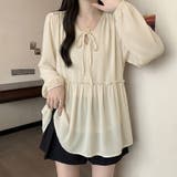 ふんわり今っぽフェミニン。シフォンペプラムチュニック ペプラム チュニック | COCOMOMO | 詳細画像20 