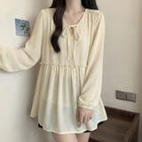 ふんわり今っぽフェミニン。シフォンペプラムチュニック ペプラム チュニック | COCOMOMO | 詳細画像21 