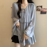 ふんわり今っぽフェミニン。シフォンペプラムチュニック ペプラム チュニック | COCOMOMO | 詳細画像3 