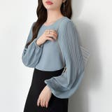 袖デザインで差がつくプリーツスリーブブラウス ボリューム袖 ブラウス | COCOMOMO | 詳細画像16 