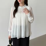 ふわっと軽やかプリーツシアーブラウス シフォンブラウス ブラウス | COCOMOMO | 詳細画像2 